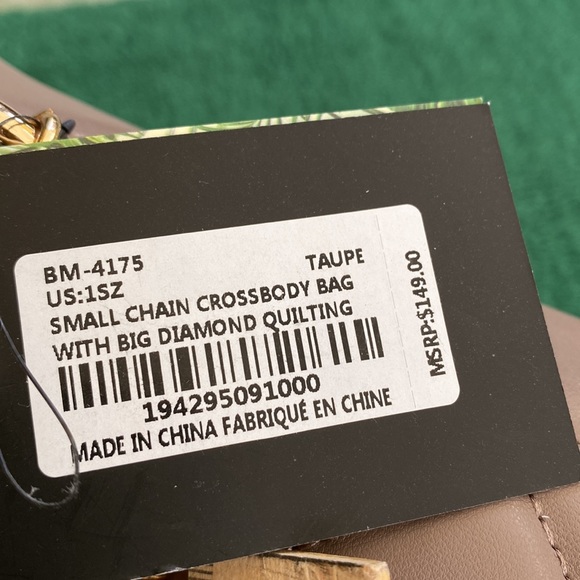 Badgley Mischka Small Crossbody Bag with Gold Chain and Diamond Quilting - Picture 8 of 9